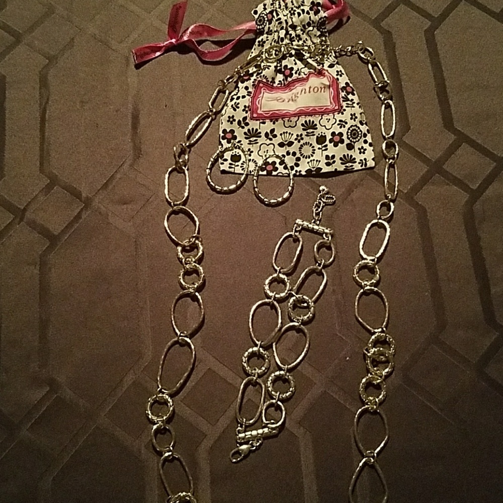 Brighton 3 piece jewelry set. Silver colored.
